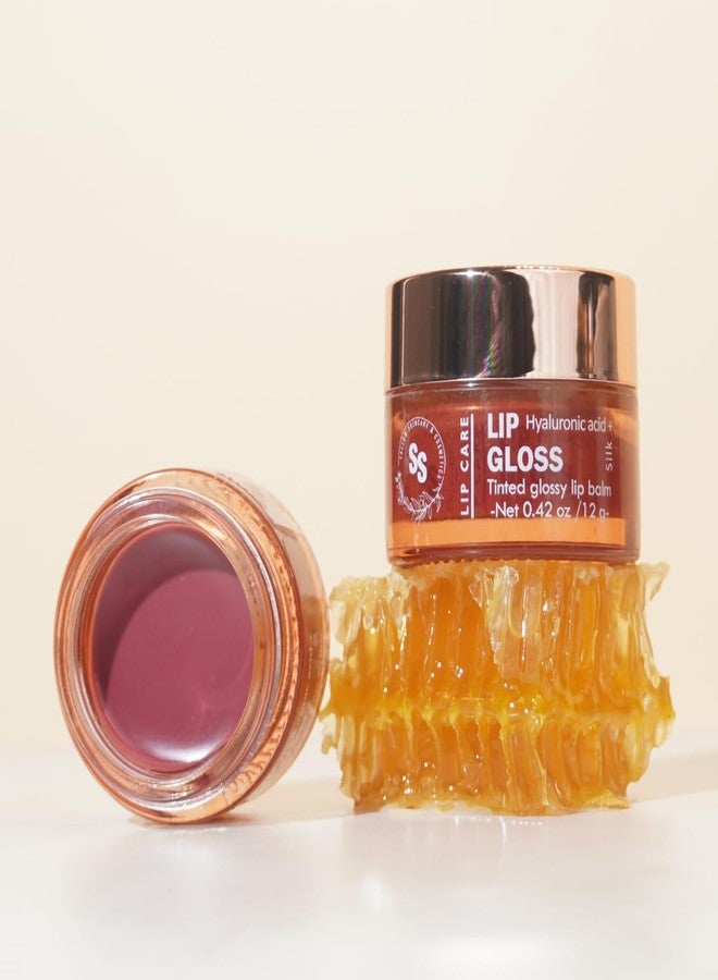 Simple Sophistication All natural lip gloss - for dry, chapped, sensitive lips | with grassfed tallow, Castor oil, CoQ10, Hyaluronic Acid and Silk - Ultra Moisturizing, Conditioning, Organic (0.4 fl oz/12 mL) (Cool Rose) - Image 1